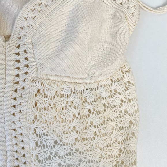 Zara NWT Cream Crochet Bustier Peplum Cami Top, Size M - Picture 9 of 9